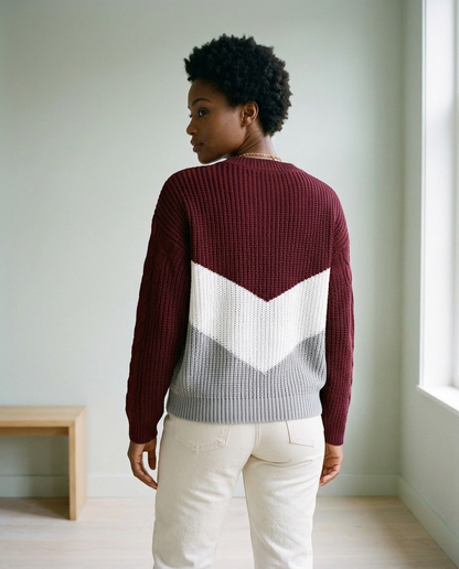 Sukis | Cable Knit Color-Block Sweater