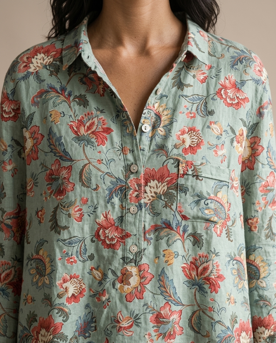 Katise | Floral Button-Front Blouse