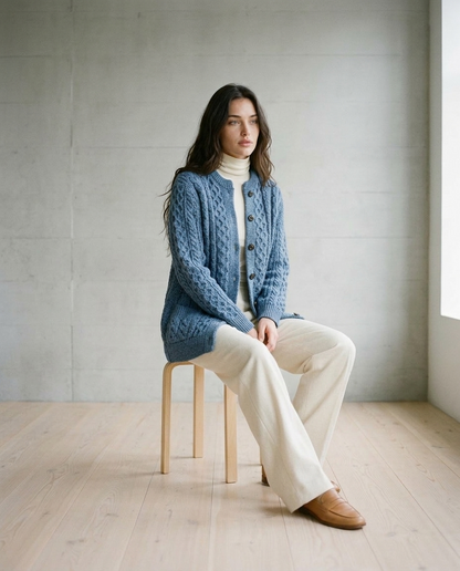 Antja | Cable Knit Button Cardigan