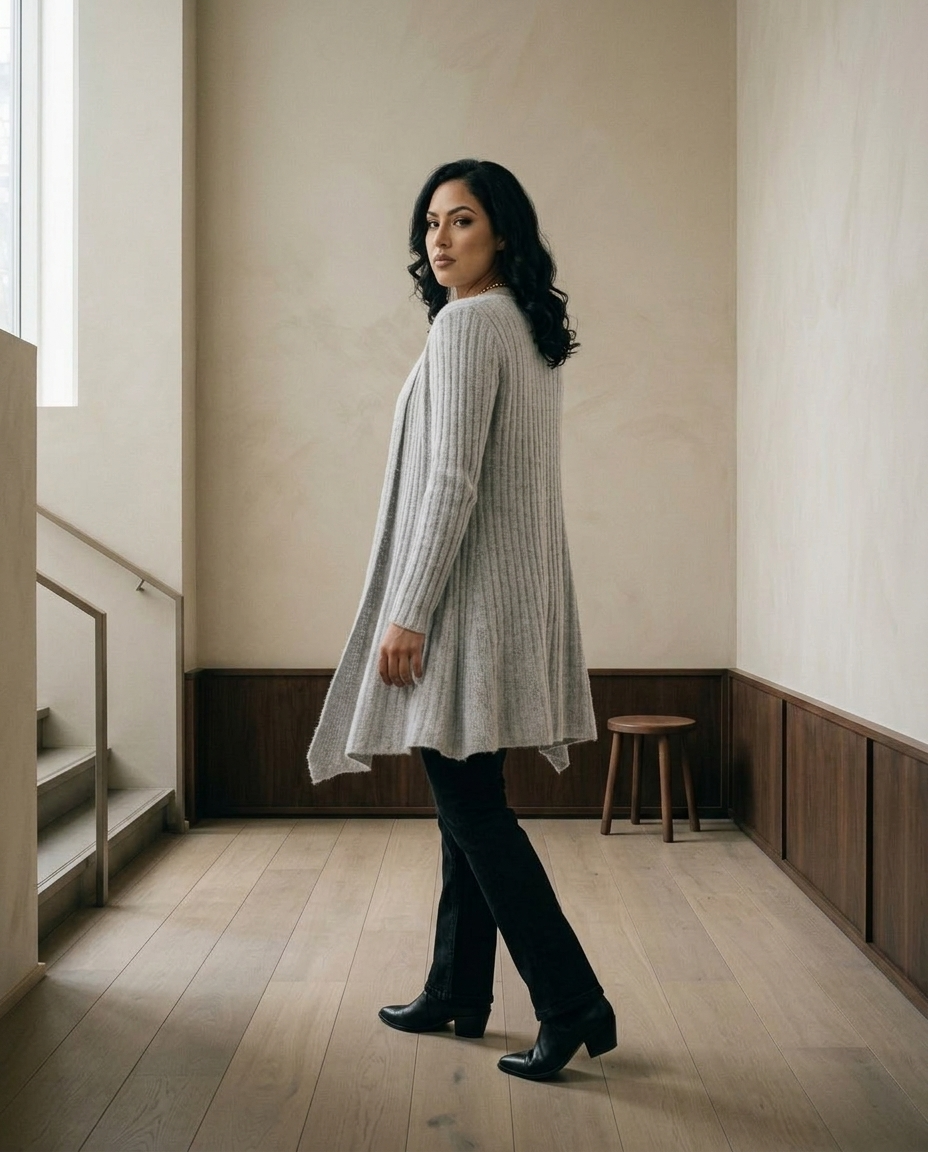 Ximenea | Ribbed Open-Front Cardigan