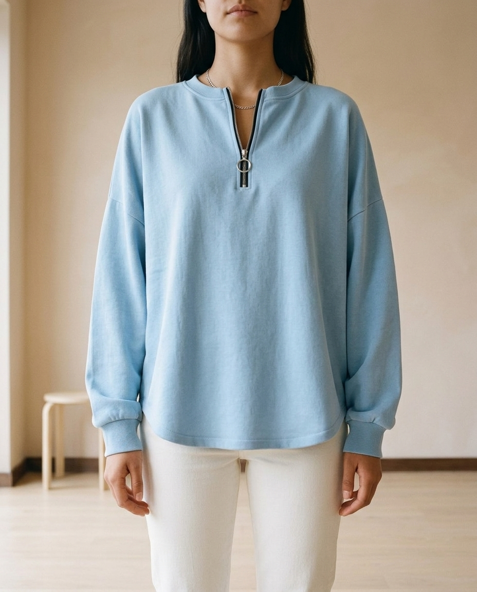 Tuvea | Quarter-Zip Crew Neck Sweatshirt