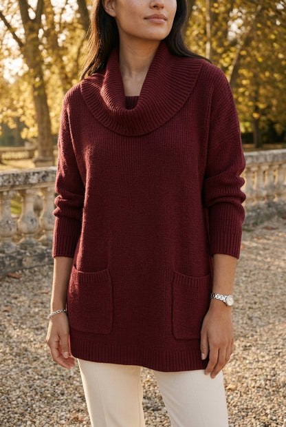Zitiel | Cowl Neck Tunic Sweater