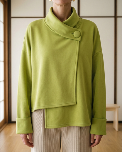 Alina | Asymmetric Cowl Neck Sweatshirt