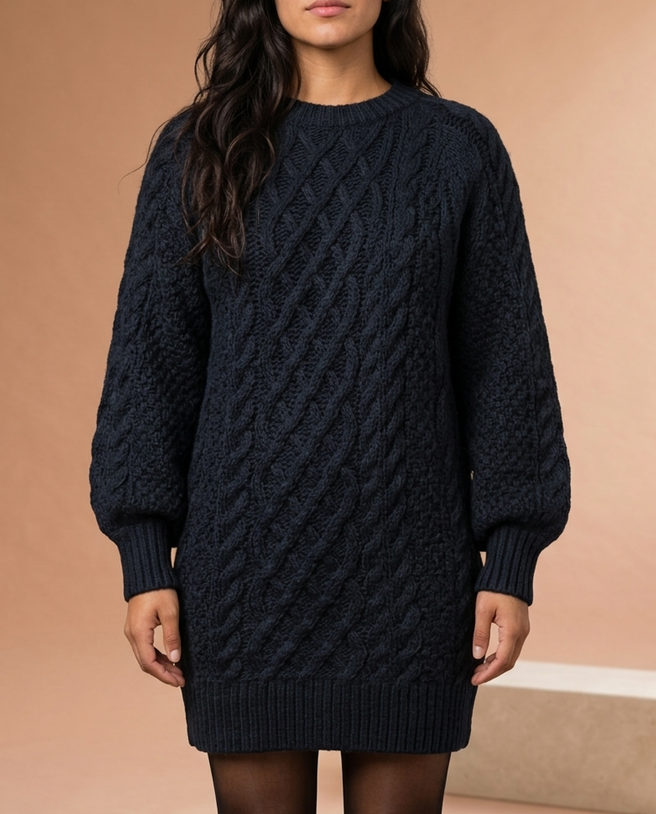 Irisea | Cable-Knit Mini Sweater Dress