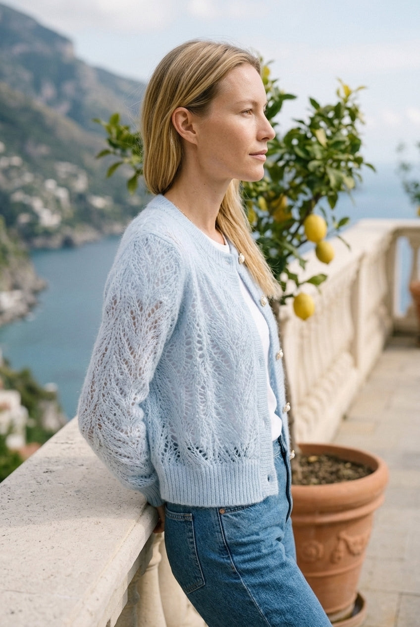 Nolia | Openwork Knit Button Cardigan
