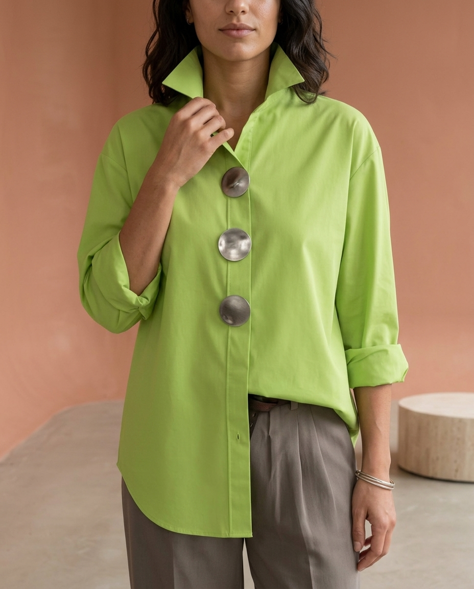 Coriel | Big Button Collar Blouse