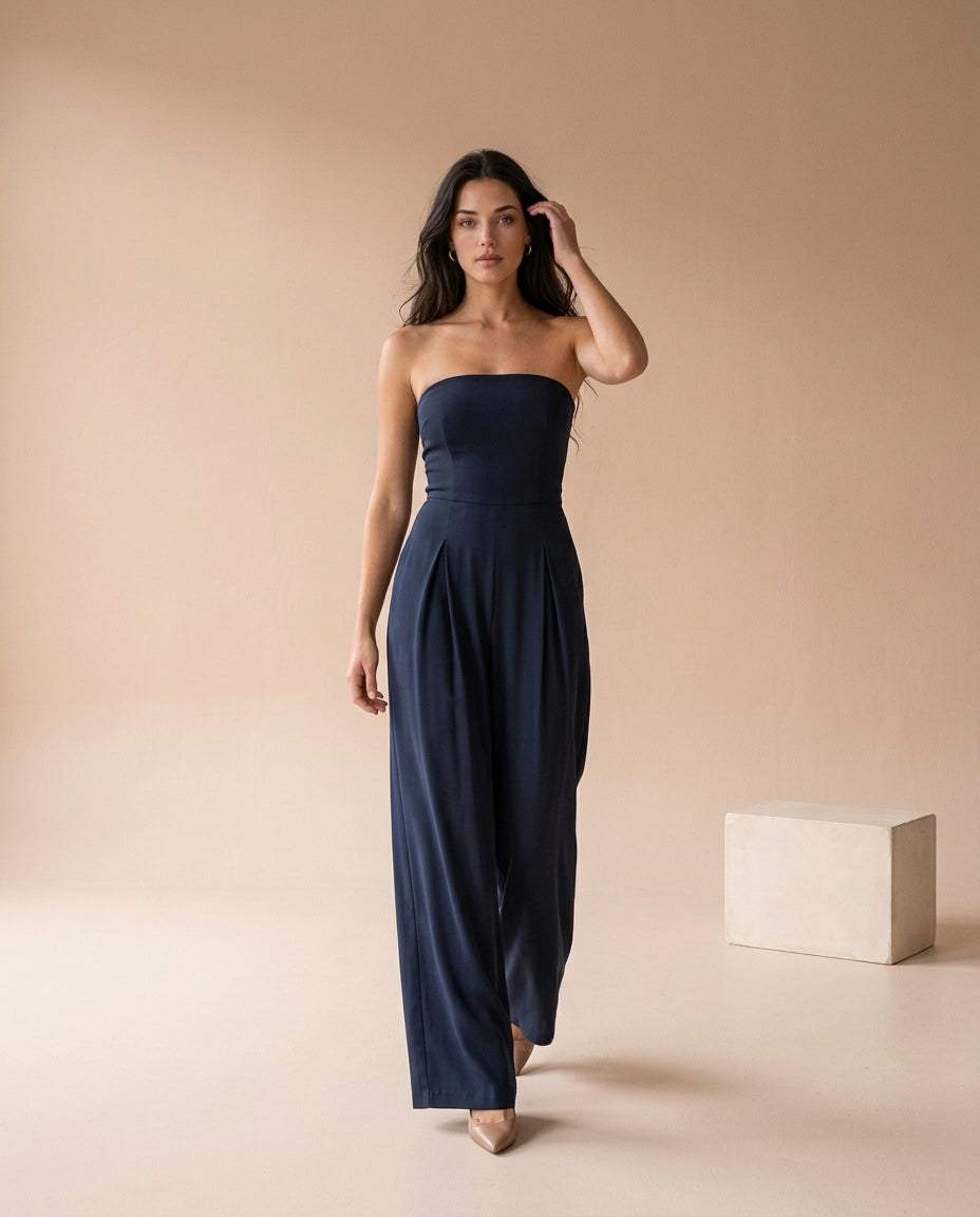 Odine | Strapless Wide-Leg Jumpsuit