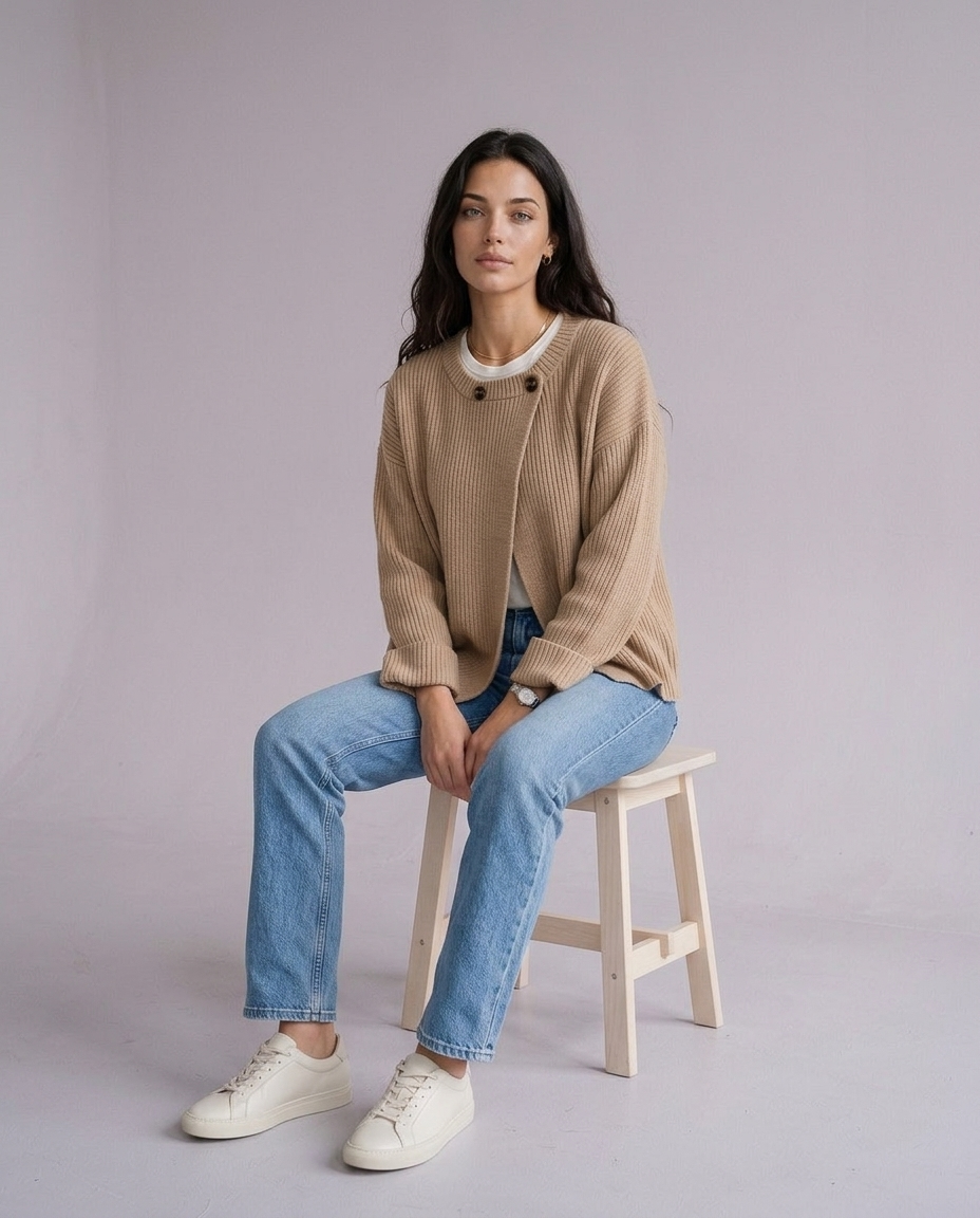 Ankya | Ribbed Button Cardigan