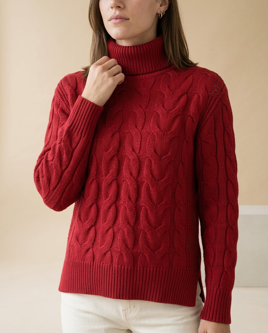 Halise | Cable Knit Turtleneck Sweater