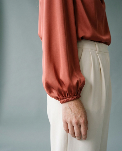 Bellya | Draped Long-Sleeve Blouse