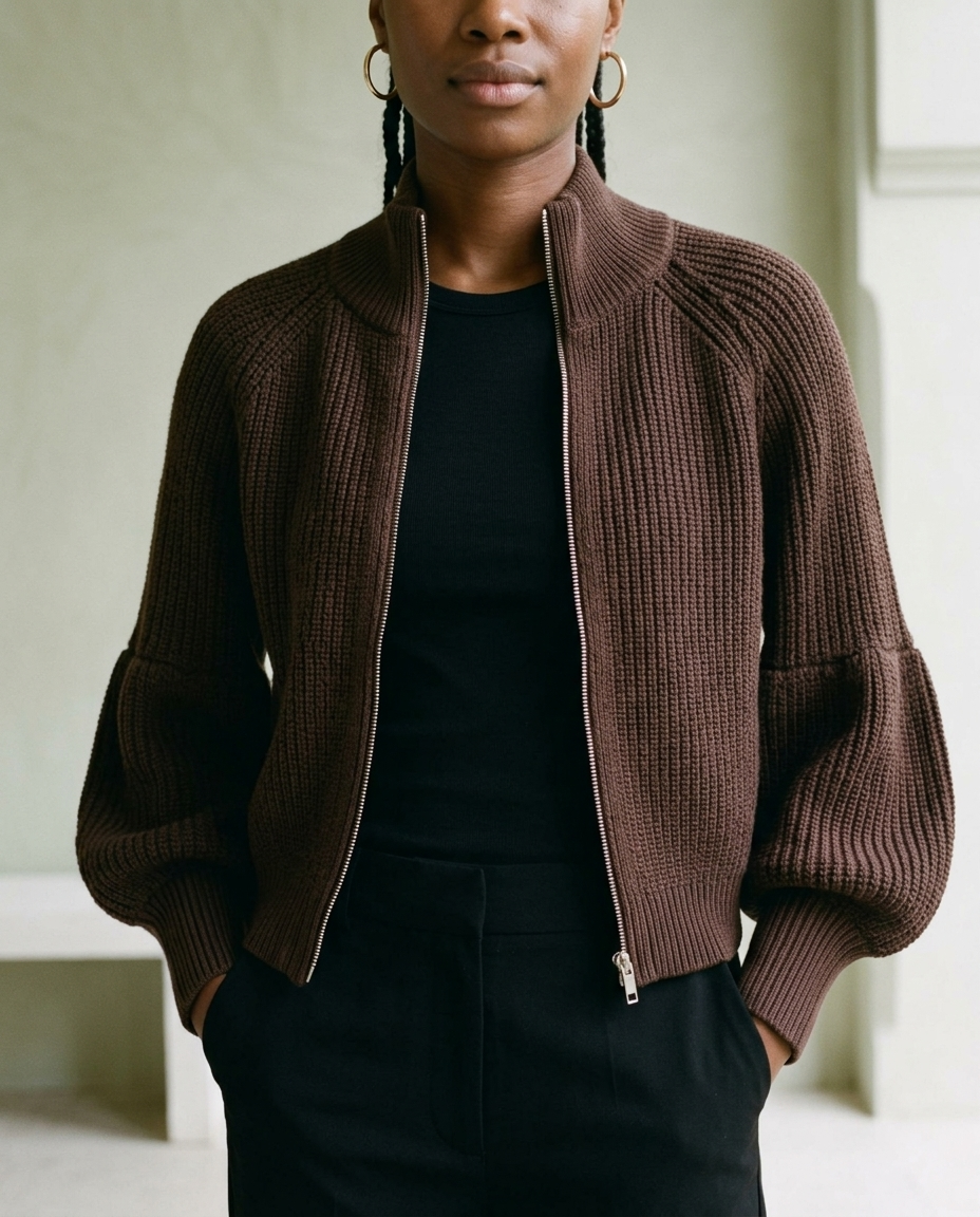 Tarise | Cropped Zip-Up Cardigan