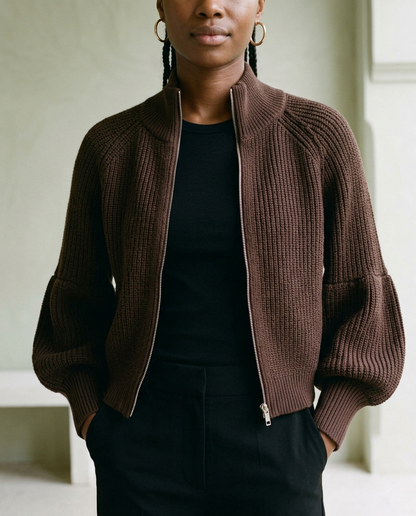 Tarise | Cropped Zip-Up Cardigan