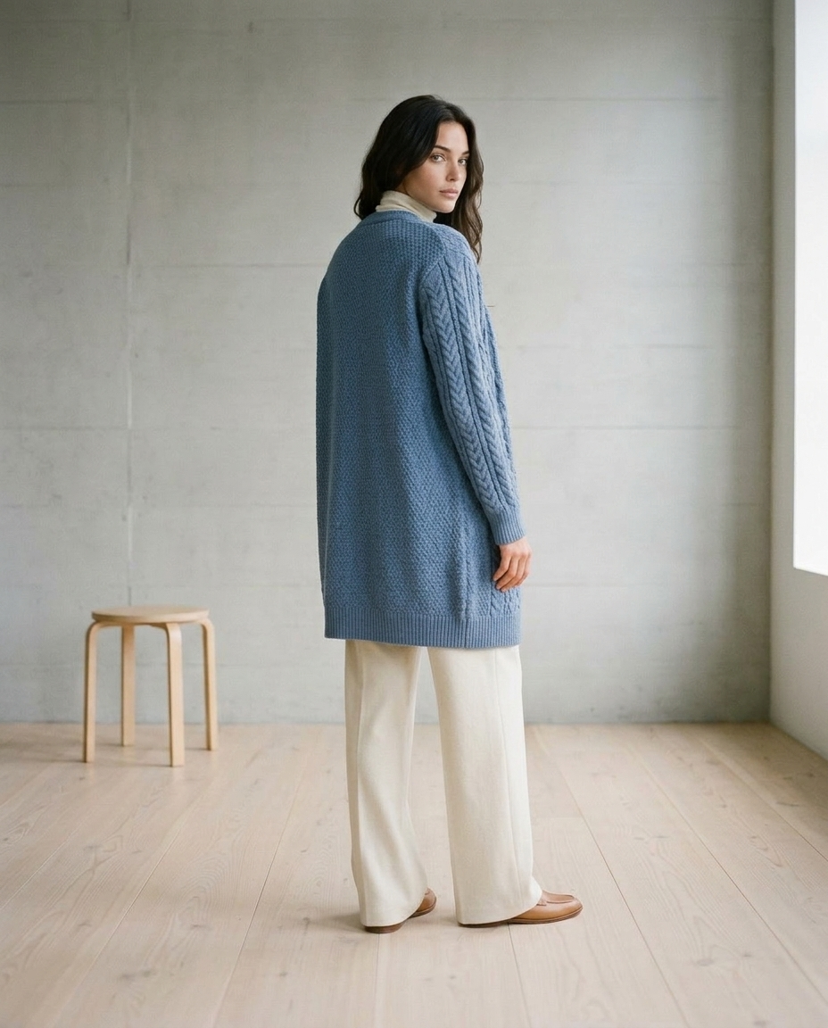 Antja | Cable Knit Button Cardigan
