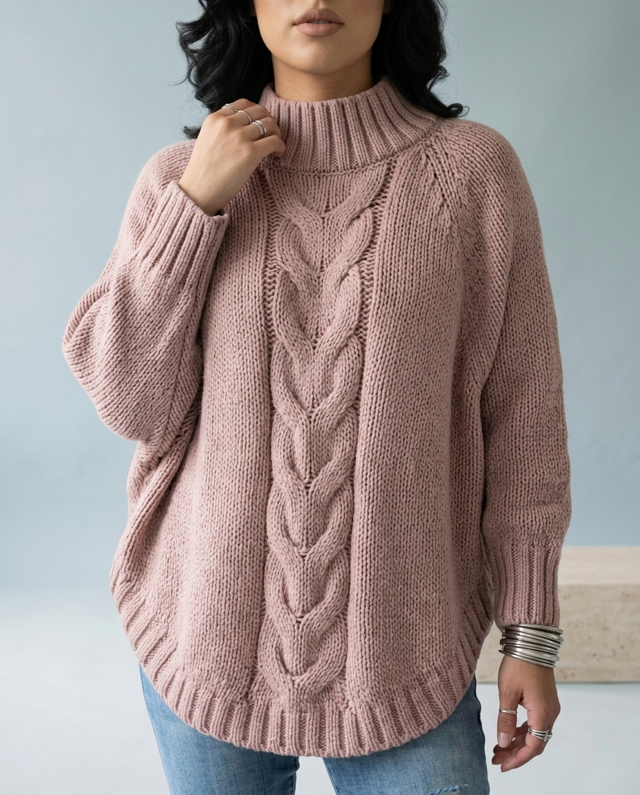 Jolina | Cable-Knit High-Neck Sweater