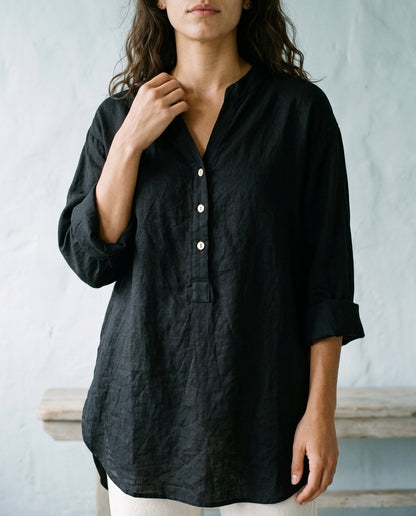 Maeva | V-Neck Button-Down Shirt