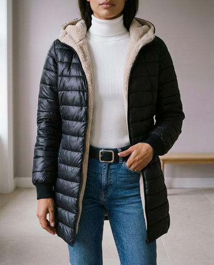 Verise | Quilted Longline Hooded Coat