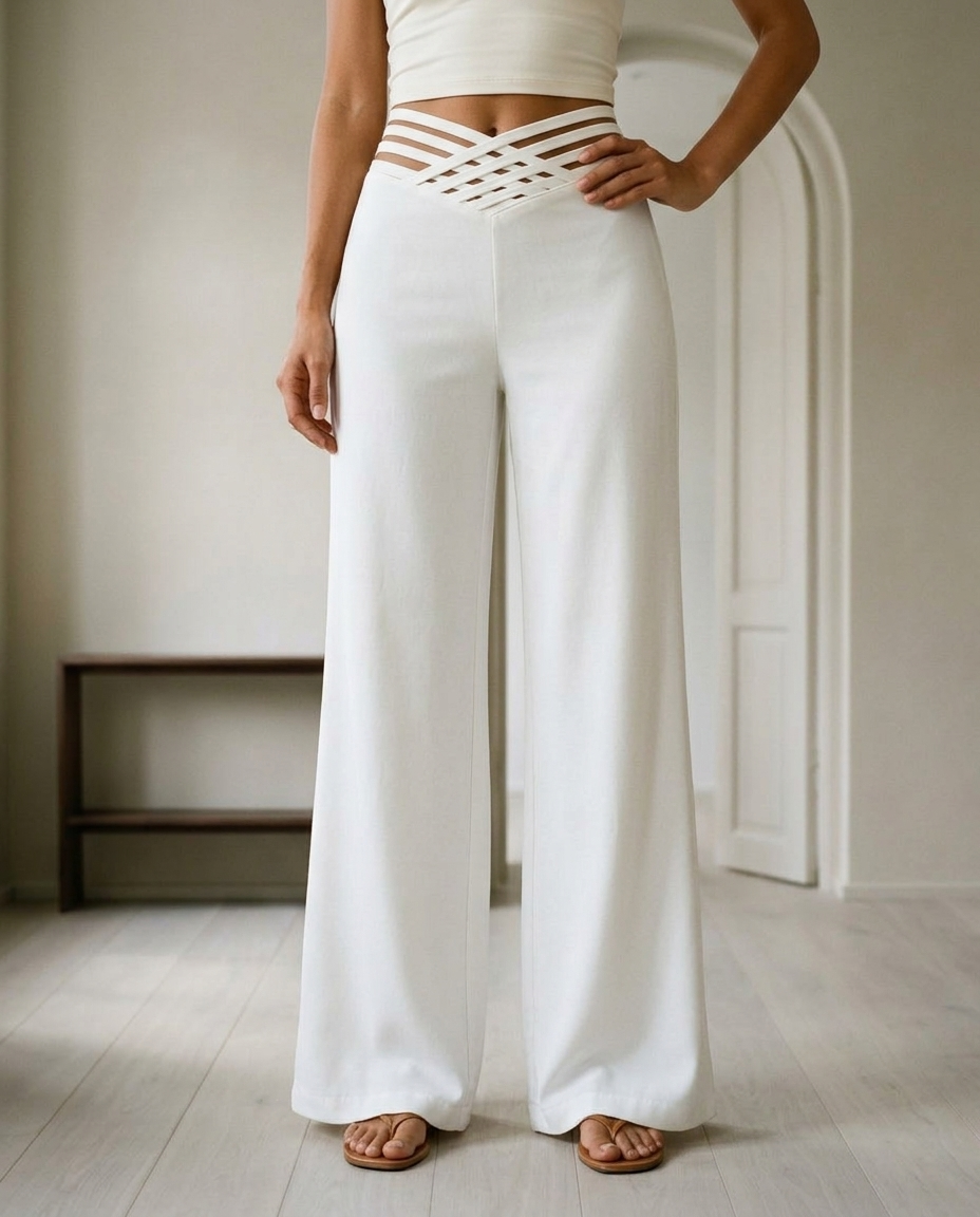 Faunya | Crossover Wide-Leg Trousers