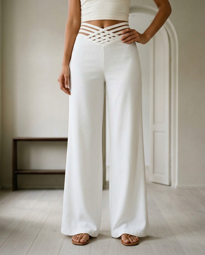 Faunya | Crossover Wide-Leg Trousers