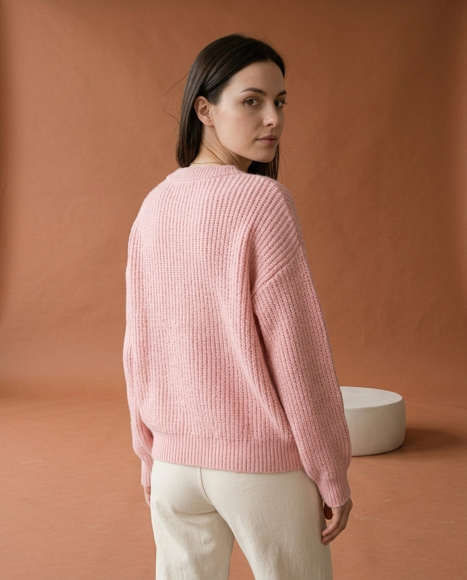 Rosiel | Ribbed Button-Neck Pullover