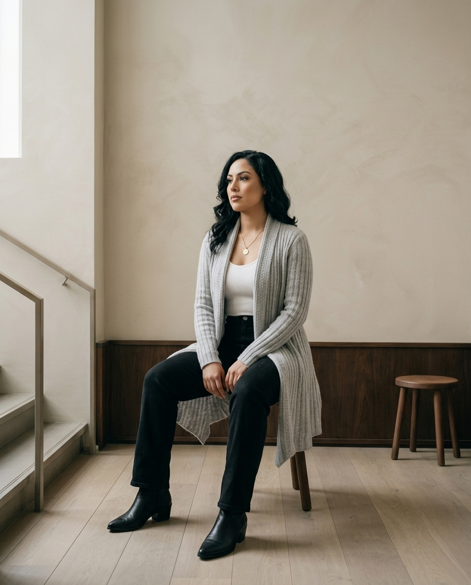 Ximenea | Ribbed Open-Front Cardigan
