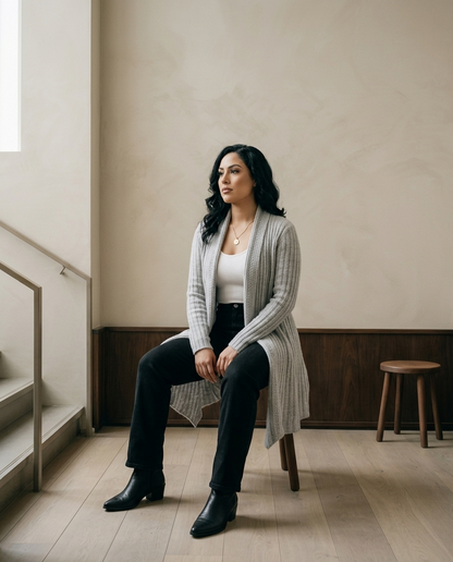 Ximenea | Ribbed Open-Front Cardigan