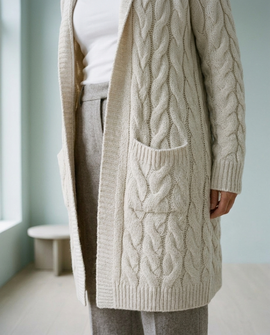 Dagna | Hooded Cable Knit Cardigan