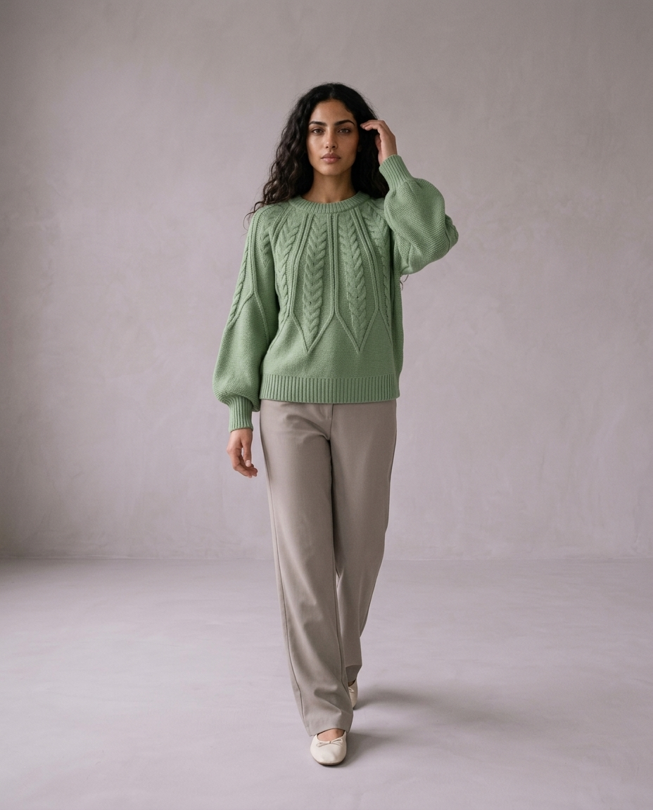 Cova | Cable-Knit Round-Neck Sweater