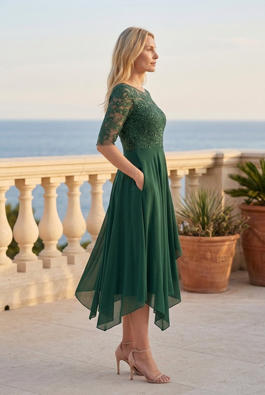 Reinea | Lace A-Line Midi Dress