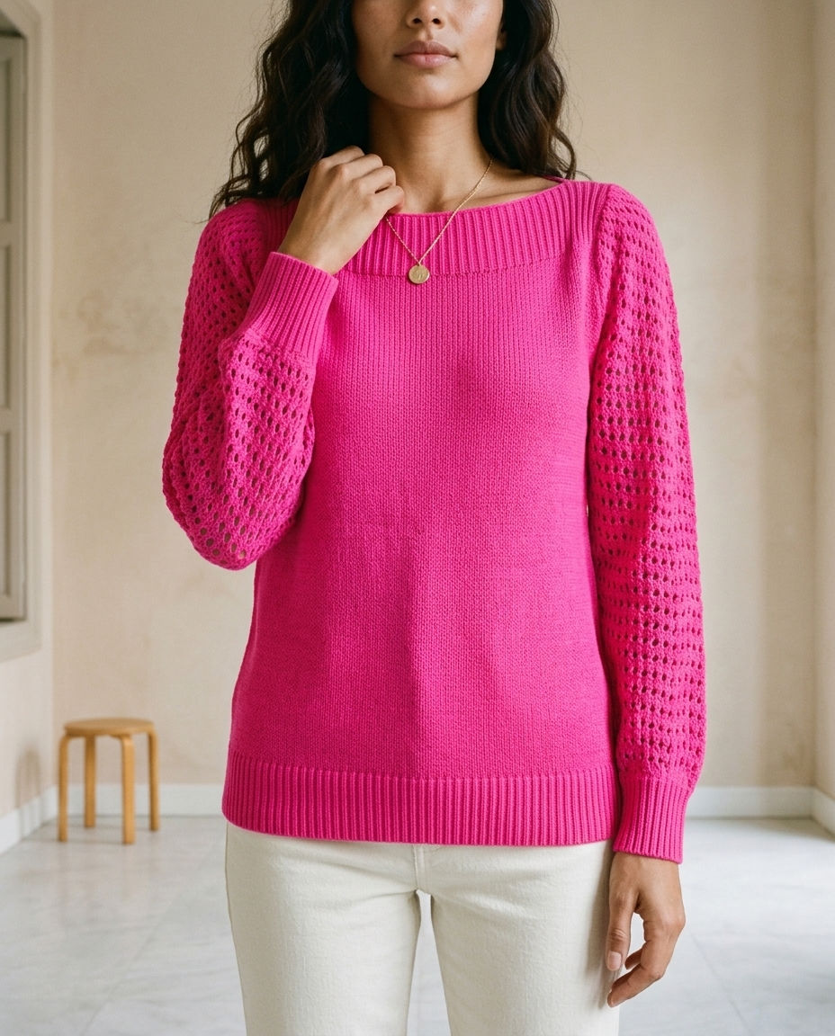 Ovora | Openwork Boat-Neck Sweater