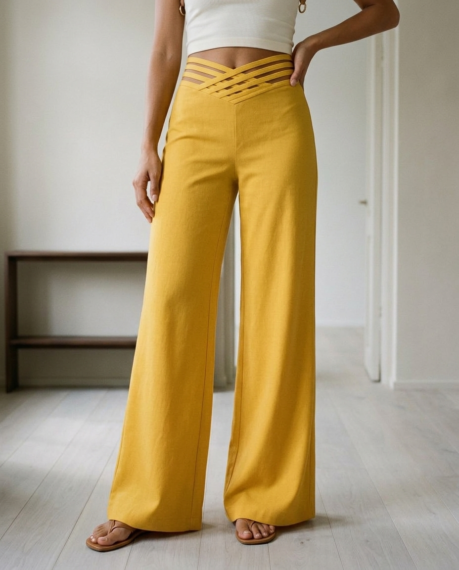 Faunya | Crossover Wide-Leg Trousers