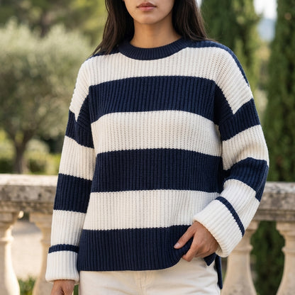 Anelle | Relaxed Ribbed Striped Sweater