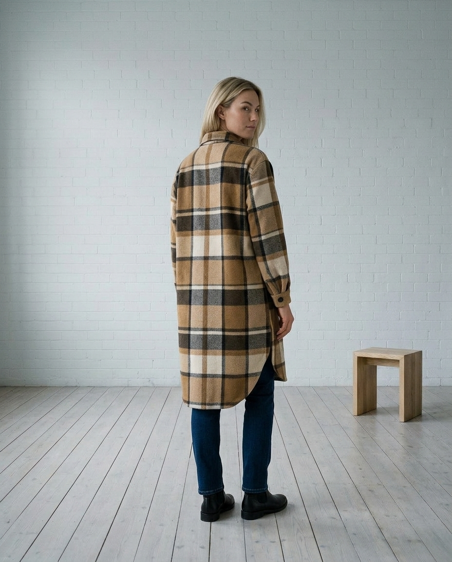 Dorea | Longline Checked Coat