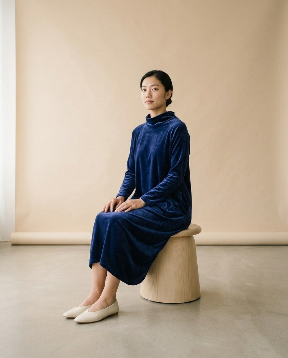 Videa | Velvet Cocoon Midi Dress