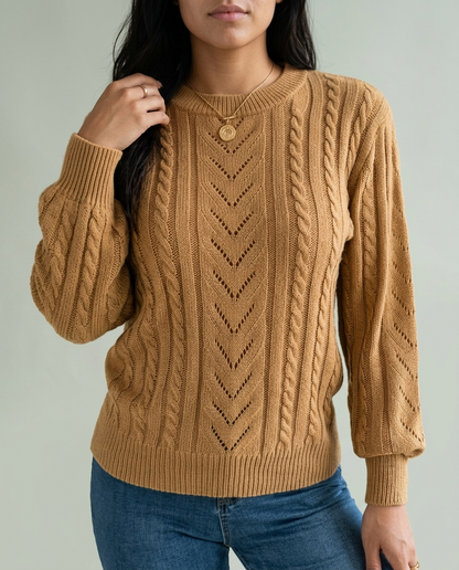 Eirlyn | Cable Knit Eyelet Sweater