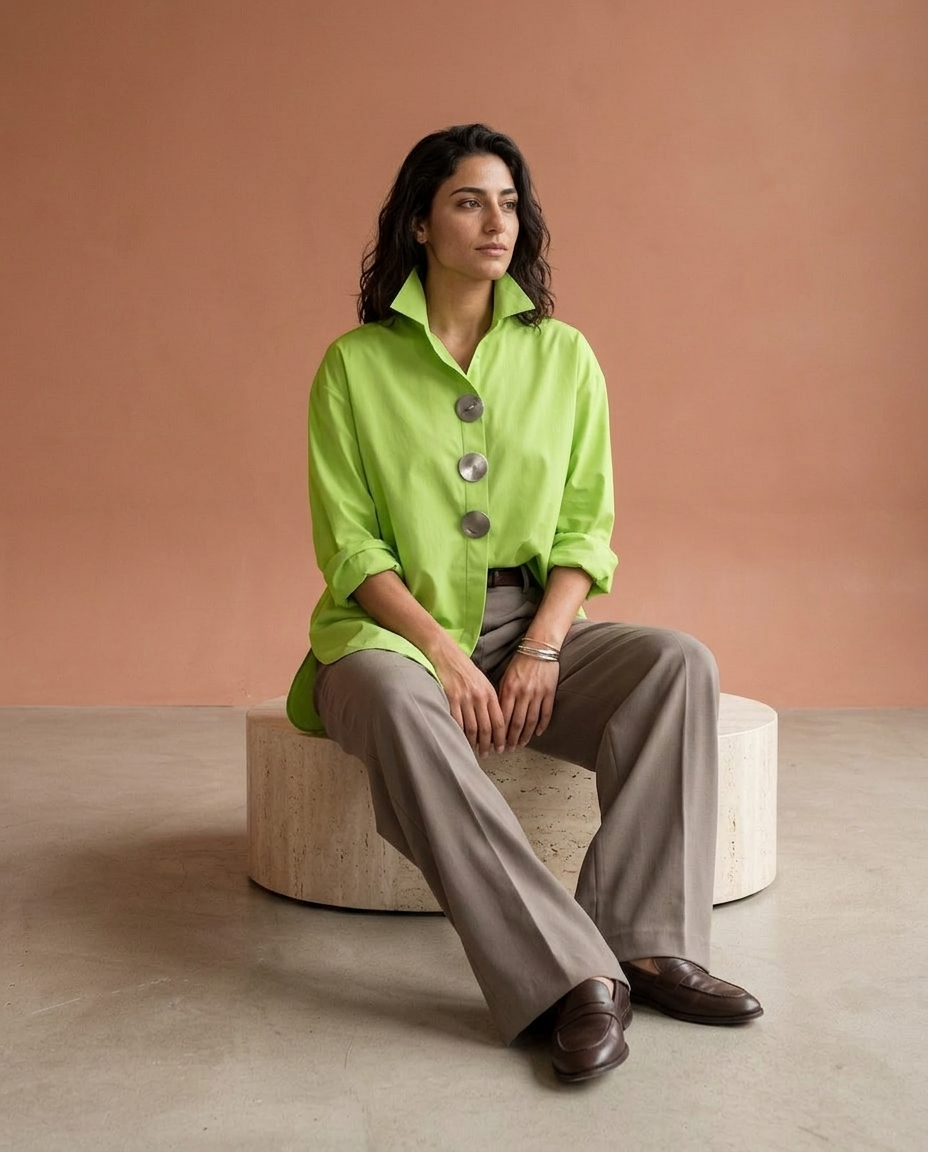 Coriel | Big Button Collar Blouse