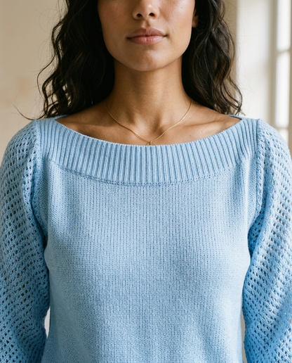 Ovora | Openwork Boat-Neck Sweater