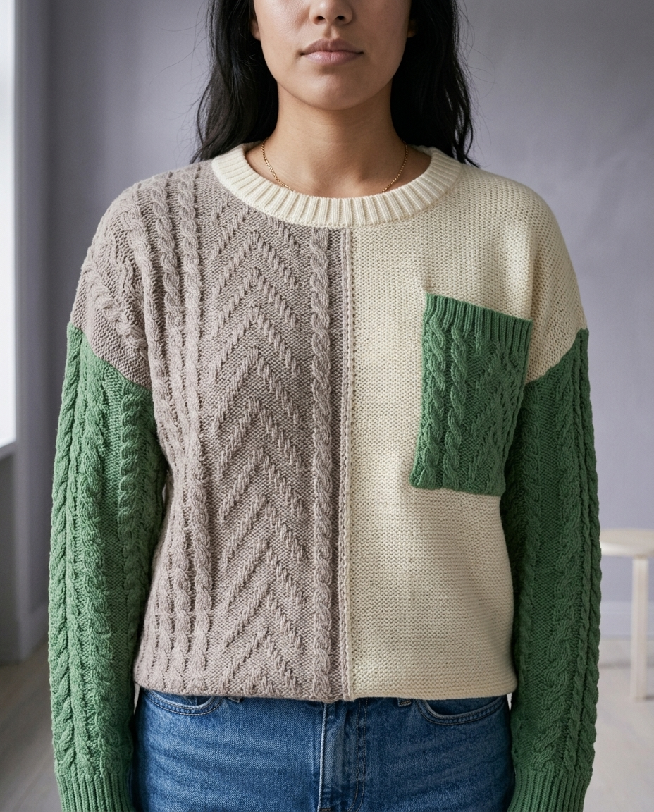 Adlyn | Colorblock Cable Sweater