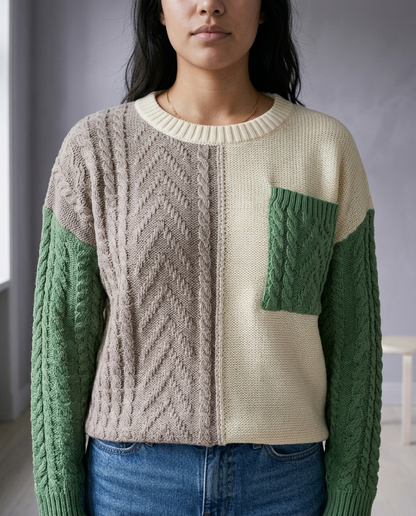 Adlyn | Colorblock Cable Sweater