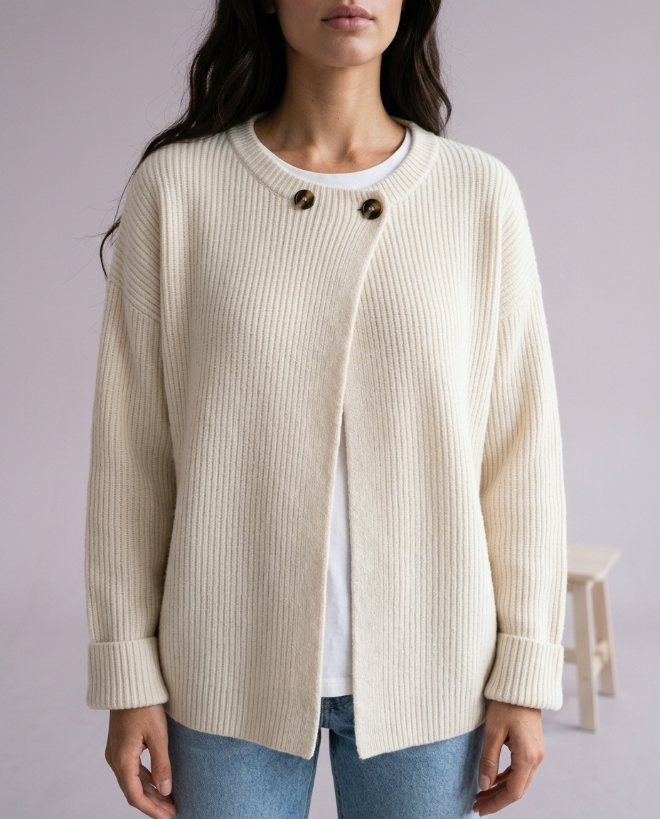Ankya | Ribbed Button Cardigan