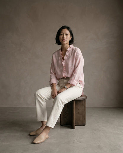 Adita | Ruffled V-Neck Blouse