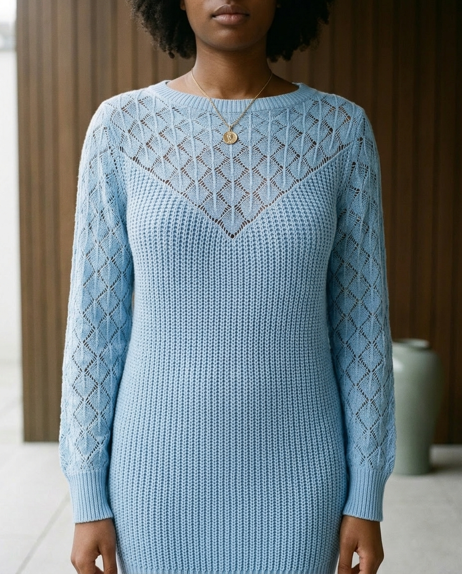 Monise | Openwork Knit Mini Dress