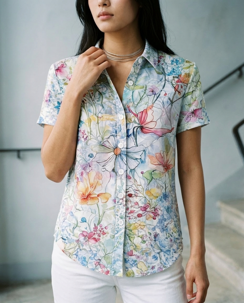 Tovis | Floral Button-Front Blouse