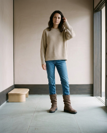 Griel | Slouchy Buckle Mid-Calf Boots