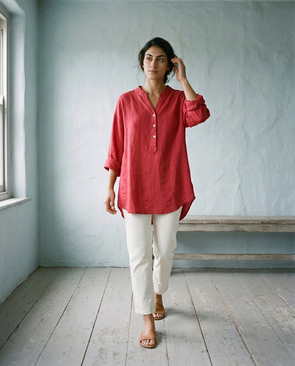 Maeva | V-Neck Button-Down Shirt