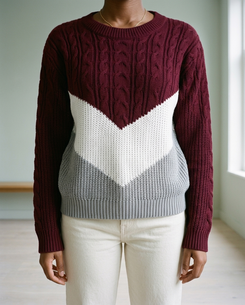 Sukis | Cable Knit Color-Block Sweater