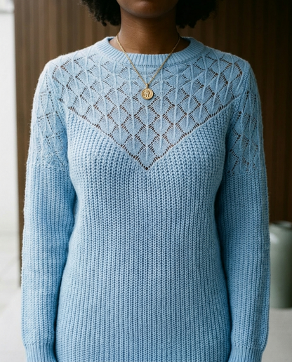 Monise | Openwork Knit Mini Dress