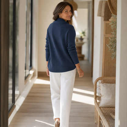 Velya | Draped Cowl Neck Knit Sweater