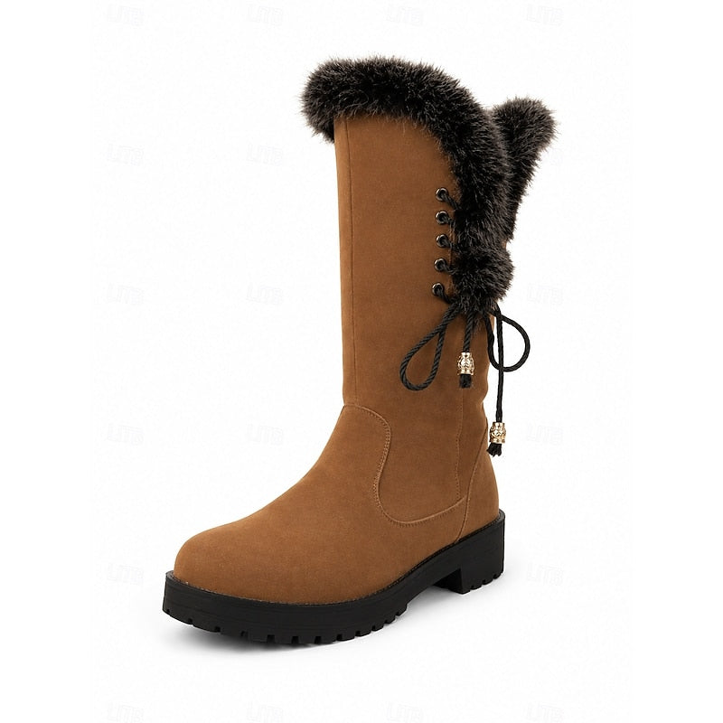 Wilmia | Fur-Trimmed Knee-High Boots